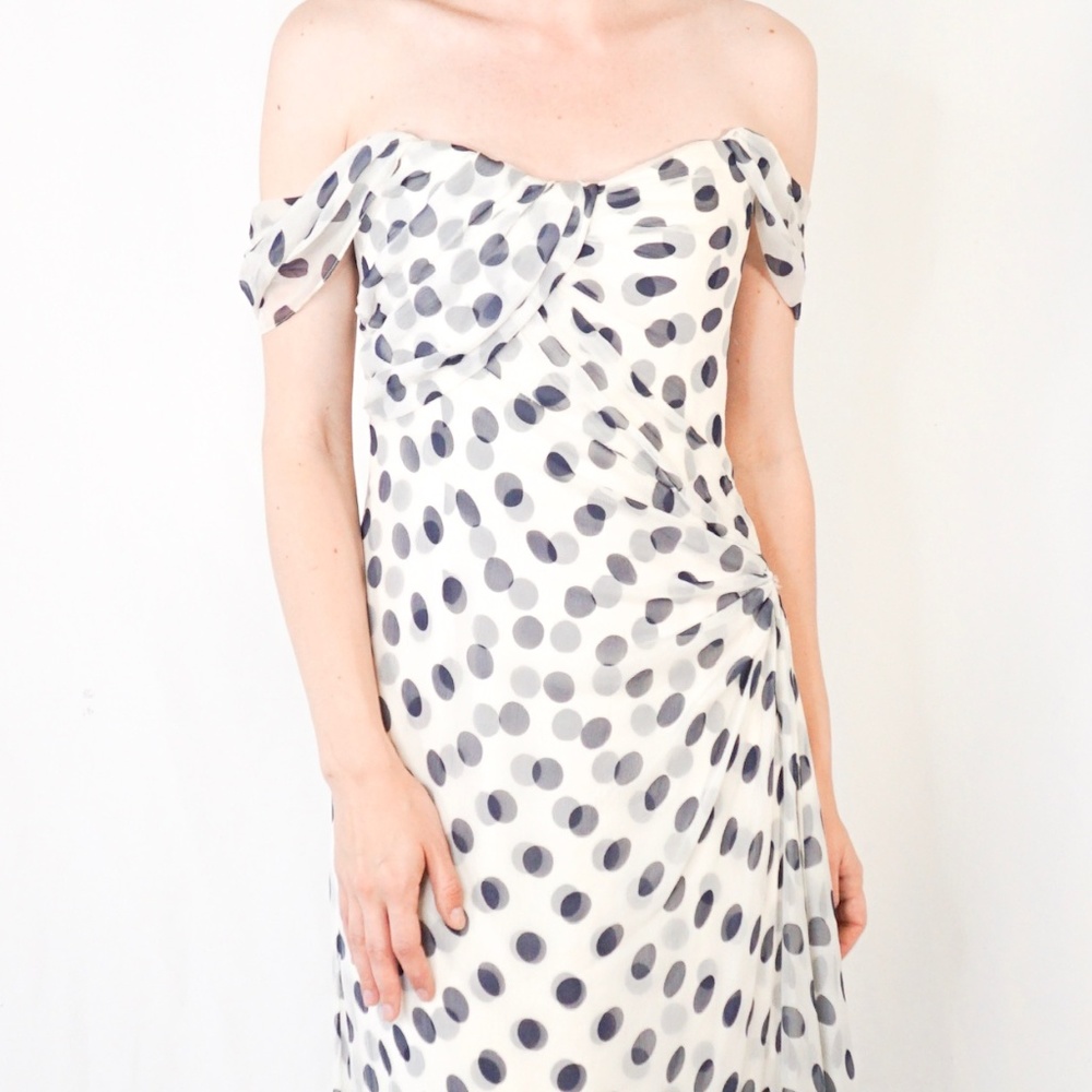 CAROLINA HERRERA Couture PolkaDot Strapless Dress - Picture 6 of 8